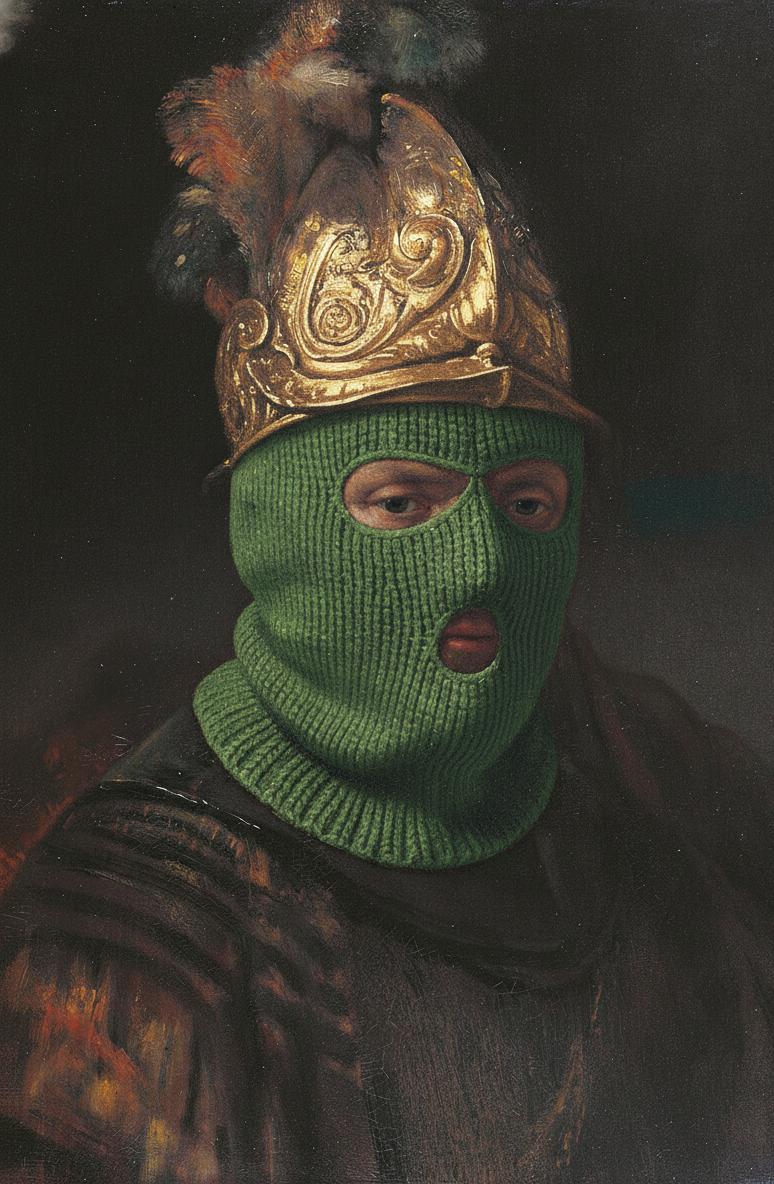 Company Man with the Golden Helmet - Memebrandt (1650)